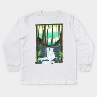 Jungle Waterfall Kids Long Sleeve T-Shirt